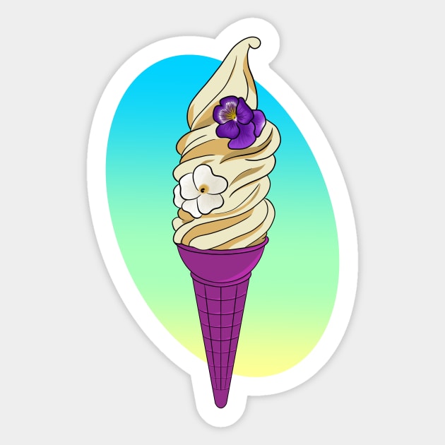 Lost Princess Dole Whip Cone Sticker by JustGottaDraw